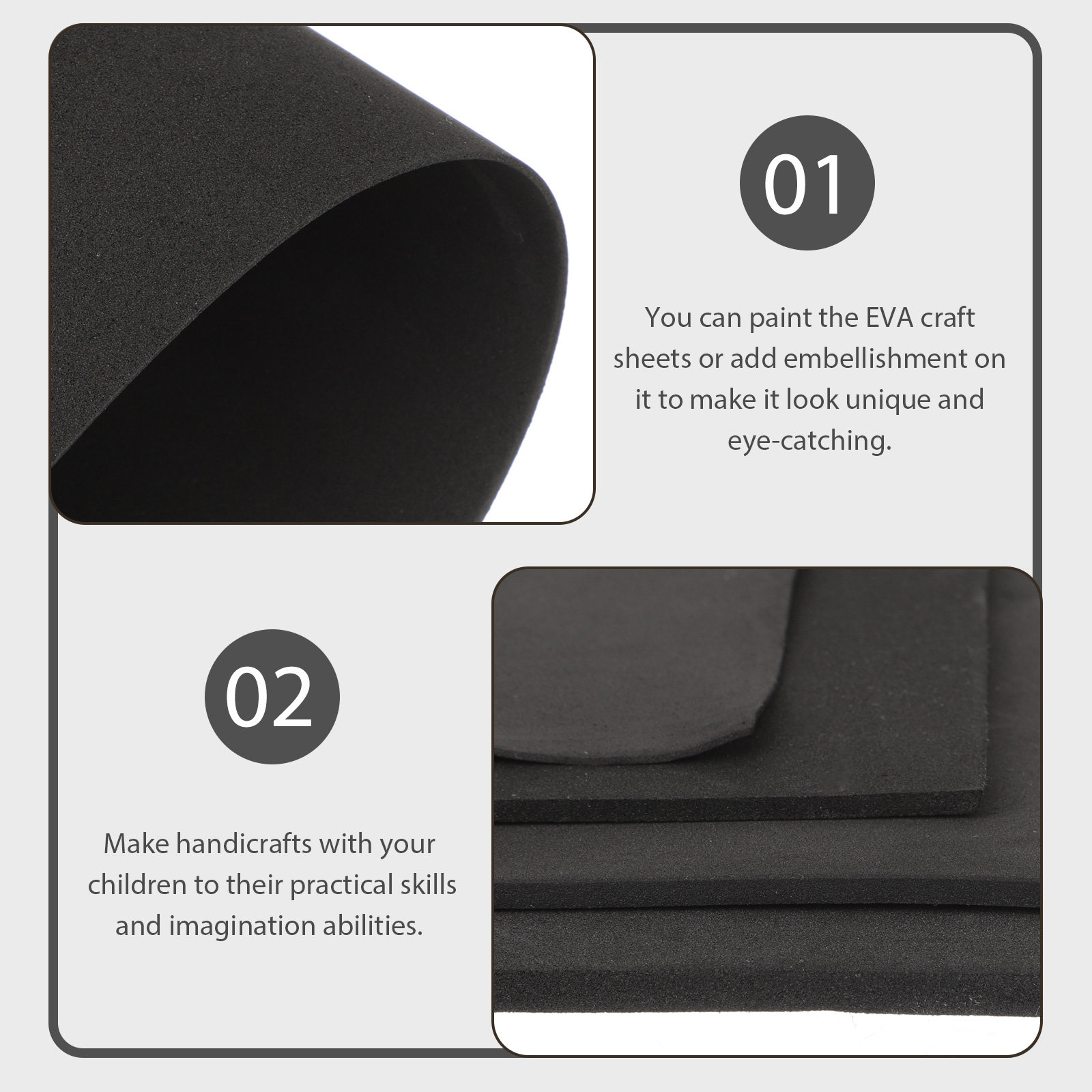 Cosplay Prop Foam Board - 4개입 EVA 공예 시트 폼 보드