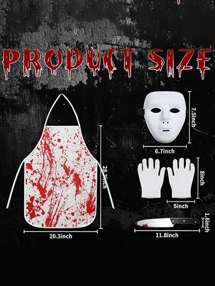 Cosplay Prop Knife - 할로윈 피투성이 셰프 코스튬 세트 마스크